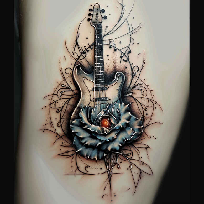 sounds – tattoo design ideas free ai generated – minimalist – for-foot – Gallery: music-inkby-ai