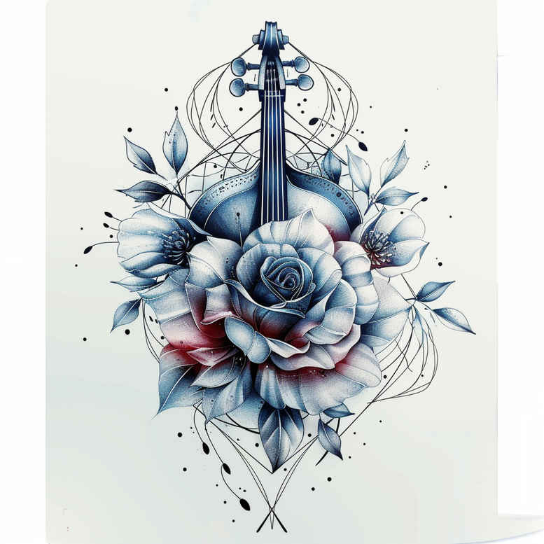 music tattoo design ideas Realism micro detail airy touch for arm