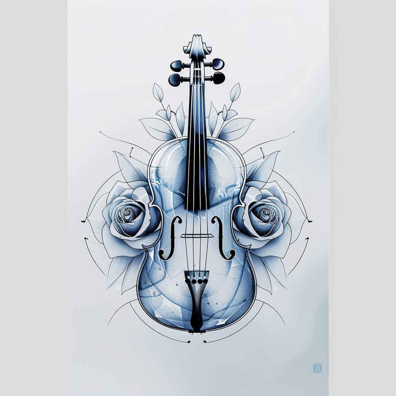 music tattoo design ideas Surrealism chromatic flux bare for lower leg