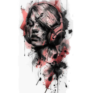 music tattoo design ideas Surrealism ghostly shapes clean shape represents resilience