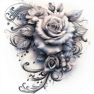 music tattoo design ideas refined detail clean shape shows courage
