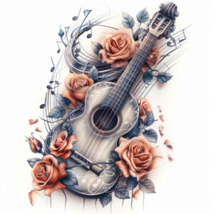 music tattoo design ideas textured shading diminutive symbolising resilience