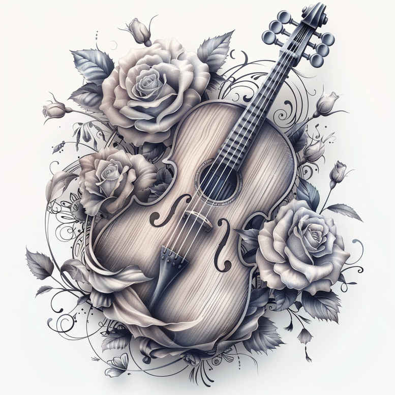 music tattoo design ideas textured fills discreet ink for shoulder blade
