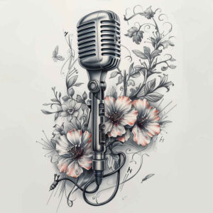 music tattoo design ideas Realism real shadows fine line resilience and power