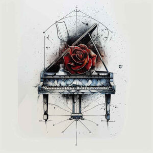 music tattoo design ideas structured design gentle angle embodying endurance