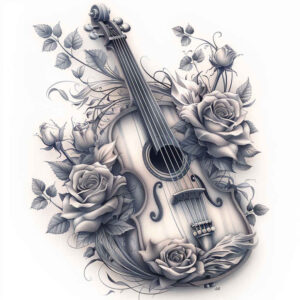 music tattoo design ideas defined outlines gentle angle for forearm