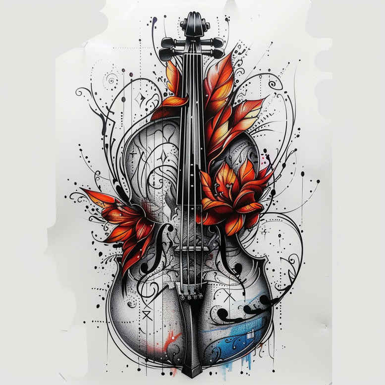 music tattoo design ideas cinematic lightweight for back of neck