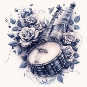 music tattoo design ideas clean fill micro design for knee