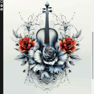 music tattoo design ideas bright color miniature for ribs