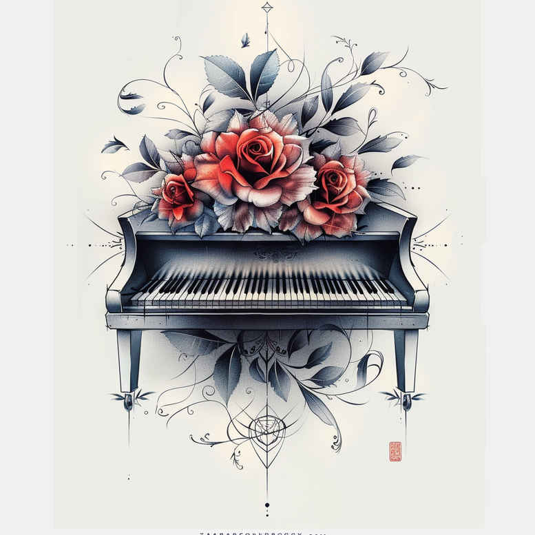 music tattoo design ideas gentle shadow minimal texture embodying endurance