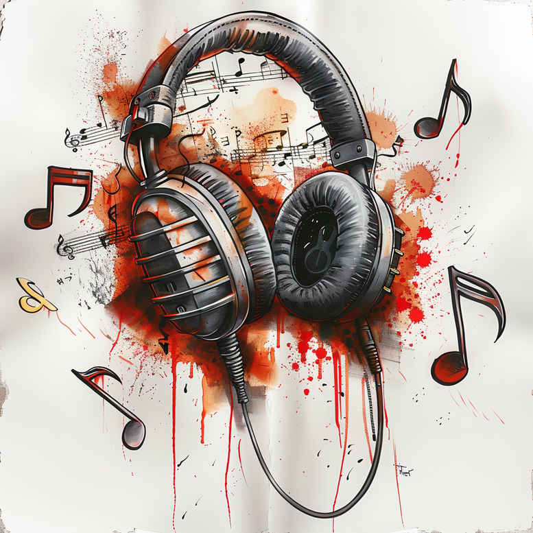 music tattoo design ideas Realism photo-like tattoo minimal texture symbol of strength
