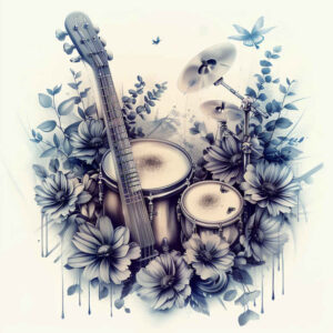 music tattoo design ideas decorative elements no background for shoulder