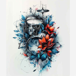 music tattoo design ideas Realism photo-like tattoo no fill for lower arm