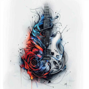 music tattoo design ideas accent shading open space for lower back