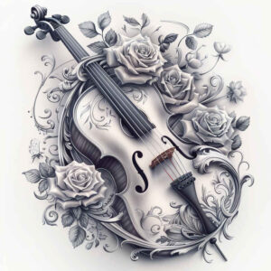music tattoo design ideas Realism seamless blend precise represents perseverance