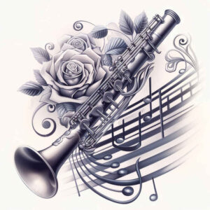 music tattoo design ideas Surrealism dreamscape pristine symbolising courage