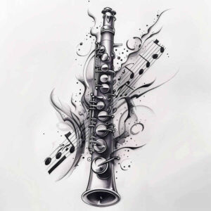 music tattoo design ideas bold color pure motif embodying endurance