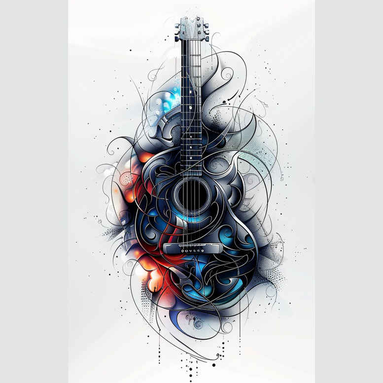 music tattoo design ideas Surrealism visual paradox pure shape for biceps