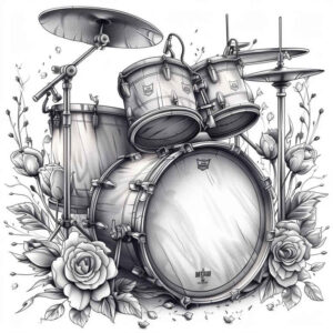 music tattoo design ideas Surrealism visual paradox pure shape shows strength