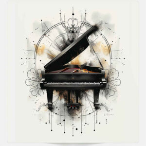 music tattoo design ideas Surrealism hallucinatory quiet art for ribs