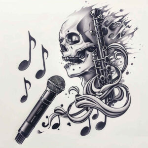 music tattoo design ideas matte-finish quiet art for upper back