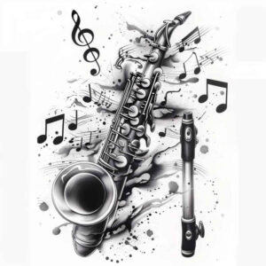 music tattoo design ideas clear lines refined represents strength