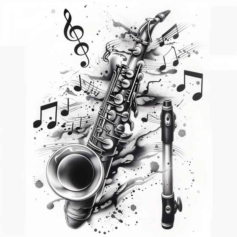 music tattoo design ideas clear lines refined represents strength