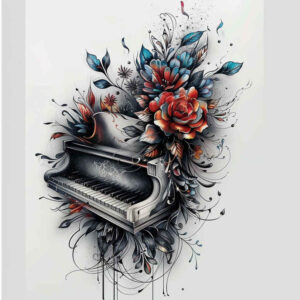 music tattoo design ideas Realism real shadows slender represents perseverance