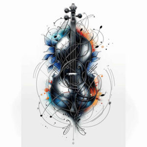 music tattoo design ideas Realism studio quality small detail for shoulder