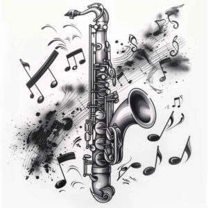 music tattoo design ideas low-key small detail for spine