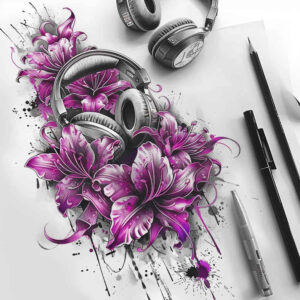 music tattoo design ideas deep blacks soft touch for inner arm