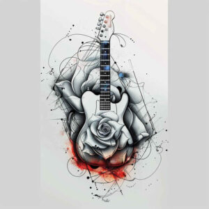 music tattoo design ideas artistic contrast sparse for foot