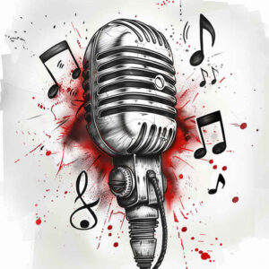 music tattoo design ideas wide-angle subtle for calf