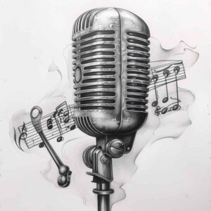 music tattoo design ideas detailed linework subtle shape symbol of strength