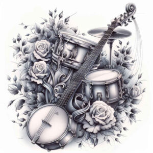 music tattoo design ideas Realism textured skin subtle symbolising endurance