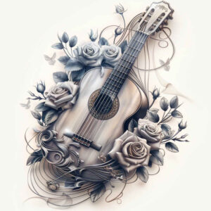 music tattoo design ideas clean fill tiny detail for thigh
