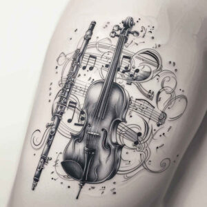 music tattoo design ideas Realism realistic lighting tiny detail symbol of perseverance