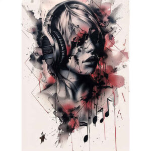 music tattoo design ideas Surrealism mysterious tiny motif shows determination