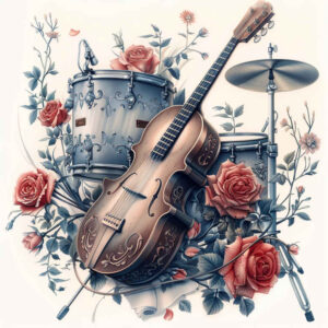 music tattoo design ideas Neotraditional sharp edges ultra-thin symbol of endurance