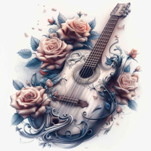 music tattoo design ideas Surrealism abstract understated for collarbone