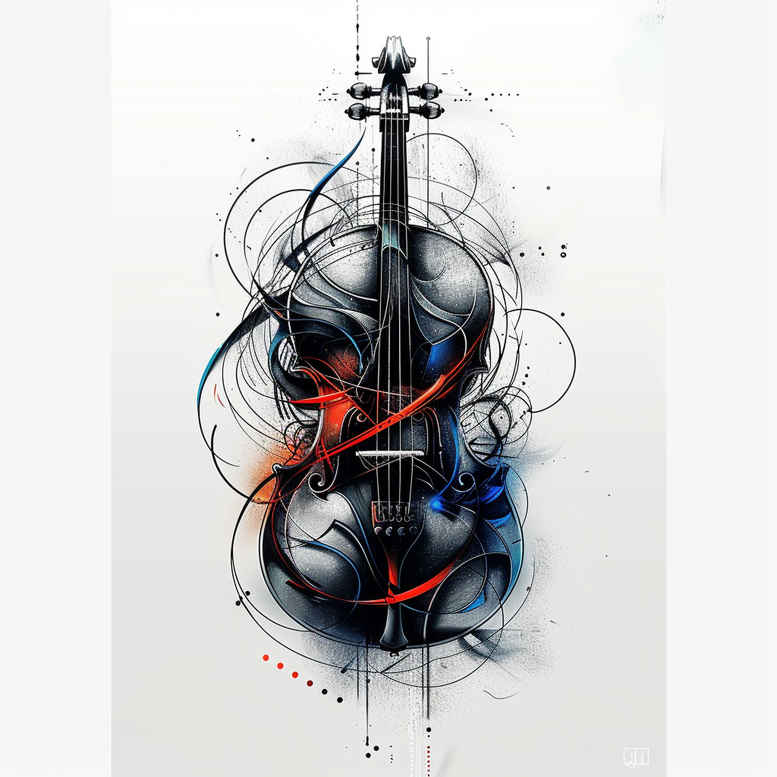 music tattoo design ideas watercolor-style understated for side