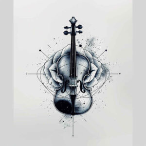 treble-clef-note – tattoo design ideas free ai generated – thin-line – for-lower-back – Gallery: music-inkby-ai