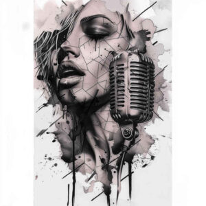 wave-sound – tattoo design ideas free ai generated – clear-cut – for-scapula – Gallery: music-inkby-ai