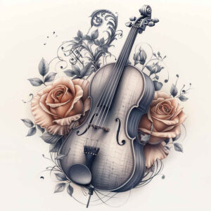 wave-sound – tattoo design ideas free ai generated – no-fill – for-side-torso – Gallery: music-inkby-ai