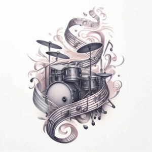 wave-sound – tattoo design ideas free ai generated – pristine – for-wrist – Gallery: music-inkby-ai