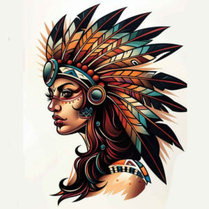 native-folk-art-tattoo-realism-true-skin-for-lower-leg – tattoo design ideas free ai generated – Gallery: native-american-women-inkby-ai