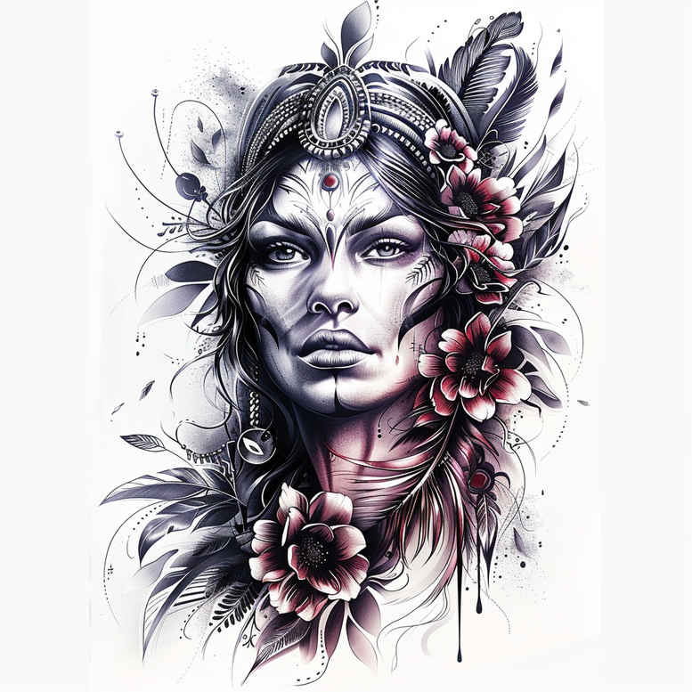 native-history-tattoo-realism-digital-realism-for-stomach – tattoo design ideas free ai generated – Gallery: native-american-women-inkby-ai