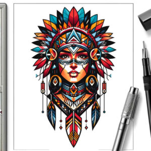 native-protection-tattoo-surrealism-floating-elements-for-sternum – tattoo design ideas free ai generated – Gallery: native-american-women-inkby-ai