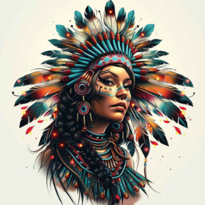 native-american-tattoo-realism-optical-illusion-for-collarbone – tattoo design ideas free ai generated – Gallery: native-american-women-inkby-ai