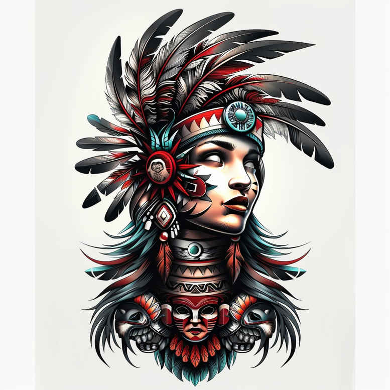 native-power-symbol-tattoo-surrealism-visionary-for-fingers – tattoo design ideas free ai generated – Gallery: native-american-women-inkby-ai